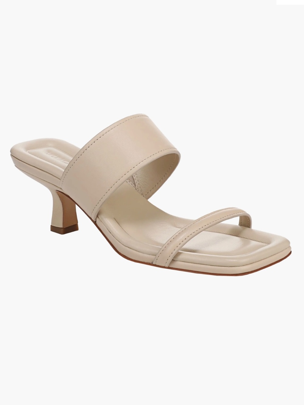 Vince Cora Kitten Heel Slide Sandal in Birch Sand S-613 Sz 9.5